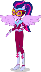 Size: 2436x4200 | Tagged: safe, artist:dustinwatsongkx, sci-twi, twilight sparkle, human, equestria girls, equestria girls specials, g4, my little pony equestria girls: movie magic, ponied up, pony ears, power ponies, simple background, solo, transparent background, wings