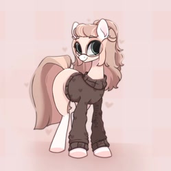 Size: 1652x1659 | Tagged: safe, artist:_alixxie_, oc, earth pony, pony, clothes, female, glasses, mare, solo, sweater, turtleneck