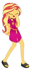 Size: 1900x4191 | Tagged: safe, artist:gmaplay, sunset shimmer, human, equestria girls, equestria girls specials, g4, my little pony equestria girls: better together, my little pony equestria girls: spring breakdown, clothes, dress, sandals, simple background, solo, transparent background
