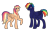 Size: 1403x852 | Tagged: safe, artist:moonlight-doodles, oc, oc only, oc:comet blaze, oc:nightsky, pegasus, pony, duo, female, magical lesbian spawn, offspring, parent:rainbow dash, parent:scootaloo, parents:scootadash, siblings, simple background, smiling, transparent background