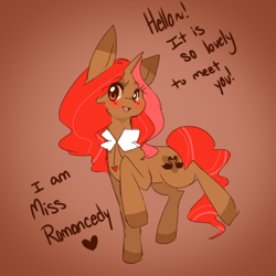 Size: 500x500 | Tagged: safe, artist:ruhiana, oc, oc:romancedy, pony, unicorn, tumblr:miss romancedy, ask, female, mare, solo