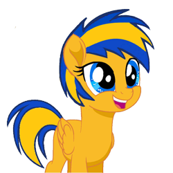 Size: 894x894 | Tagged: safe, artist:mlpfan3991, oc, oc only, oc:flare spark, pegasus, pony, g4, my little pony: the movie, female, mare, movie accurate, simple background, smiling, solo, transparent background