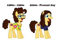 Size: 769x536 | Tagged: safe, toast hawaii, earth pony, pony, g4, pinkie pride, accordion, clothes, comparison, curly hair, glasses, hawaiian shirt, musical instrument, ponified, shirt, simple background, solo, weird al yankovic, white background