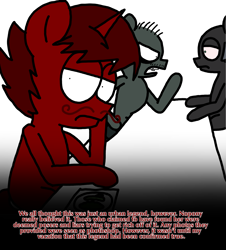 Size: 3023x3351 | Tagged: safe, artist:professorventurer, oc, oc:enrique, oc:smokey, oc:whiskers, pony, series:ask pippamena, backstory, cafeteria, flashback, high res, prison