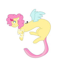 Size: 2048x2048 | Tagged: safe, artist:kitkatwritestrash, oc, oc only, oc:cheesywonder, high res, interspecies offspring, offspring, parent:discord, parent:pinkie pie, parents:discopie, simple background, solo, transparent background