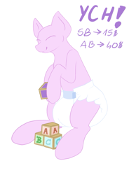 Size: 1063x1446 | Tagged: safe, artist:mermaidkuki, pony, building blocks, commission, diaper, diaper fetish, fetish, non-baby in diaper, poofy diaper, simple background, sitting, solo, white background, ych sketch, your character here