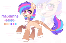 Size: 4511x2965 | Tagged: safe, artist:madelinne, oc, adoptable, adoptable open, adoption, fangs, female, jewelry, leonine tail, mare, necklace, solo, tail, zoom layer