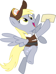 Size: 3451x4509 | Tagged: safe, artist:mlptmntfan2000, derpy hooves, pony, g4, mailpony uniform, simple background, solo, transparent background