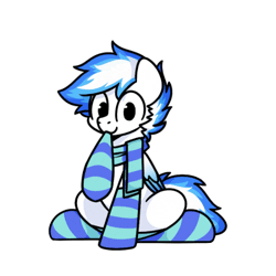 Size: 500x500 | Tagged: safe, artist:sugar morning, oc, oc only, oc:saphirblau, pegasus, pony, animated, clothes, commission, gif, male, scarf, simple background, socks, solo, striped scarf, striped socks, sugar morning's sockies, transparent background, wings, ych result