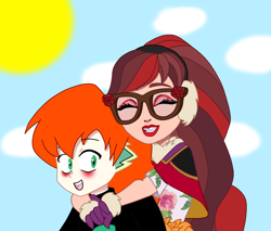 Size: 1600x1364 | Tagged: safe, artist:spike17, spike, human, g4, crossover, crossover shipping, duo, ever after high, female, human spike, humanized, male, orange hair, rosabella beauty, ship:rospike, shipping, smiling, spike x ever after high, straight