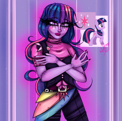 Size: 4096x4063 | Tagged: safe, artist:fscare, twilight sparkle, human, g4, absurd file size, female, fingernails, humanized, long nails, solo