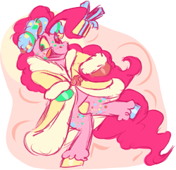 Size: 779x751 | Tagged: safe, artist:gammanullzero, pinkie pie, spirit of hearth's warming presents, earth pony, pony, g4, clothes, februpony, partially transparent background, robe, simple background, solo, transparent background