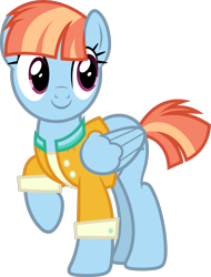 Size: 5033x6628 | Tagged: safe, artist:starryshineviolet, windy whistles, pegasus, pony, g4, parental glideance, absurd resolution, clothes, female, folded wings, jacket, looking back, mare, shirt, simple background, solo, transparent background, vector, wings