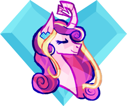 Size: 693x577 | Tagged: safe, artist:gammanullzero, princess amore, pony, unicorn, g4, abstract background, curved horn, februpony, horn, simple background, solo, transparent background