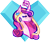 Size: 693x577 | Tagged: safe, artist:gammanullzero, princess amore, pony, unicorn, g4, abstract background, curved horn, februpony, horn, simple background, solo, transparent background