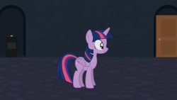 Size: 1278x720 | Tagged: safe, artist:agrol, twilight sparkle, alicorn, pony, the walking hugs, g4, basement, door, female, jewelry, mare, ring, solo, twilight sparkle (alicorn)