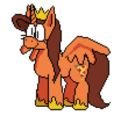 Size: 1100x1000 | Tagged: safe, artist:kokorohatsaru, oc, oc only, oc:pizza queen, alicorn, pony, cartoony, female, food, mare, pizza, pizza tower, simple background, solo, style emulation, transparent background