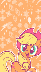 Size: 1080x1920 | Tagged: safe, applejack, earth pony, pony, g4, official, cute, hat, jackabetes, looking at you, phone wallpaper, smiling, smiling at you