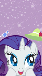 Size: 1080x1920 | Tagged: safe, rarity, pony, unicorn, g4, official, female, glasses, hat, mare, phone wallpaper