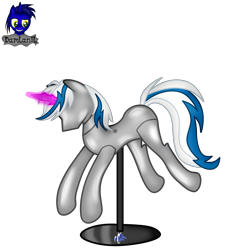 Size: 3840x4154 | Tagged: safe, artist:damlanil, oc, oc:lady lightning strike, pegasus, pony, bondage, clothes, collar, commission, crystal horn, encasement, fake horn, female, horn, inanimate tf, latex, magic, magic aura, mannequin, mannequin tf, mare, no mouth, objectification, pedestal, petrification, ponyquin, rubber, shiny, show accurate, simple background, solo, transformation, transparent background, vector, wings