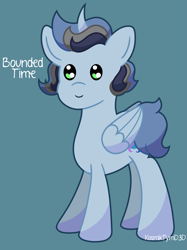 Size: 4415x5894 | Tagged: safe, artist:kosmiktym, oc, oc:bounded-time, alicorn, pony, simple background, solo