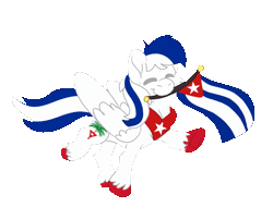 Size: 1055x800 | Tagged: safe, artist:euspuche, oc, oc only, oc:cubano, pegasus, pony, animated, bandana, commission, cuba, cute, dancing, flag, male, nation ponies, ponified, simple background, solo, stallion, tail, transparent background, two toned mane, two toned tail, unshorn fetlocks, walking, ych result