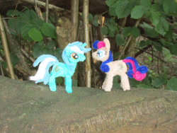 Size: 1886x1415 | Tagged: safe, alternate version, artist:malte279, part of a set, bon bon, lyra heartstrings, sweetie drops, earth pony, pony, unicorn, g4, chenille, chenille stems, chenille wire, craft, irl, part of a series, photo, pipe cleaner sculpture, pipe cleaners