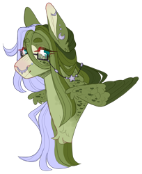 Size: 1968x2413 | Tagged: safe, artist:sleepy-nova, oc, oc only, oc:fern moss, pegasus, pony, bust, colored wings, female, glasses, mare, portrait, simple background, solo, transparent background, two toned wings, wings