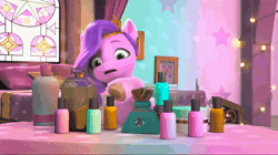 Size: 1920x1078 | Tagged: safe, screencap, pipp petals, zipp storm, pegasus, pony, a little horse, g5, my little pony: make your mark, my little pony: make your mark chapter 4, spoiler:g5, spoiler:my little pony: make your mark, spoiler:my little pony: make your mark chapter 4, spoiler:mymc04e06, animated, bed, bedroom, bottle, crying, curtains, duo, duo female, female, filly, filly pipp petals, filly zipp storm, flying, frustrated, mare, perfume, pillow, royal sisters (g5), sad, siblings, sick, sisters, sound, stained glass, threatening, tired, webm, window, younger