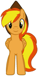 Size: 487x956 | Tagged: safe, artist:noi kincade, oc, oc:firey ratchet, pegasus, pony, g4, fedora, front view, hat, looking at you, male, simple background, smiling, solo, stallion, transparent background