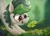 Size: 1199x854 | Tagged: safe, artist:inkhooves, oc, oc only, oc:front page, earth pony, pony, clover, crouching, female, four leaf clover, glasses, holiday, looking at something, mare, open mouth, saint patrick's day, smiling, solo