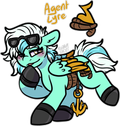 Size: 1565x1636 | Tagged: safe, artist:sexygoatgod, lyra heartstrings, oc, oc only, oc:agent lyre, pegasus, pony, g4, adoptable, alternate universe, blushing, female, rope, simple background, solo, transparent background