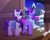 Size: 2000x1600 | Tagged: safe, artist:willoillo, rarity, twilight sparkle, pony, unicorn, fanfic:injuring eternity, g4, clothes, coffee, duo, duo female, fanfic art, female, lesbian, mare, ponyville train station, scarf, ship:rarilight, shipping, snow, striped scarf, train station, unicorn twilight, winter