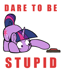 Size: 1536x1758 | Tagged: safe, artist:dagothurfanclub, twilight sparkle, pony, unicorn, g4, imminent death, landmine, simple background, solo, stupid, this will end in explosions, white background