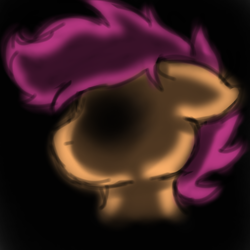 Size: 2048x2048 | Tagged: artist needed, safe, scootaloo, g4, black background, floppy ears, high res, simple background, sketch, solo