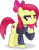 Size: 2653x3418 | Tagged: safe, artist:anime-equestria, apple bloom, earth pony, pony, g4, alternate hairstyle, bow, choker, clothes, eyeshadow, female, goth, high res, jewelry, makeup, mare, necklace, older, older apple bloom, shirt, simple background, solo, transparent background, vector