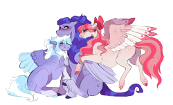 Size: 7424x4523 | Tagged: safe, artist:glorymoon, angel wings, cloudchaser, hyacinth dawn, pegasus, pony, g4, simple background, transparent background, trio