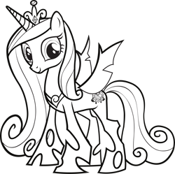 Size: 3000x2988 | Tagged: safe, princess cadance, alicorn, changeling, changepony, hybrid, pony, a canterlot wedding, g4, official, .svg available, black and white, changeling wings, changelingified, coloring book, coloring page, concave belly, crown, eyes open, female, grayscale, high res, jewelry, mare, monochrome, peytral, princess cadance perfect match, regalia, simple background, slender, smiling, solo, species swap, standing, svg, thin, transparent background, vector, wings