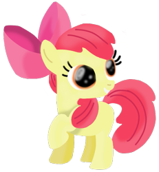 Size: 585x634 | Tagged: safe, artist:gingerdemonkitten666, apple bloom, earth pony, pony, g4, bow, female, filly, foal, simple background, smiling, solo, transparent background