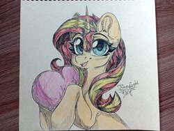 Size: 4080x3072 | Tagged: safe, artist:jsunlight, sunset shimmer, pony, unicorn, equestria girls, g4, solo, traditional art