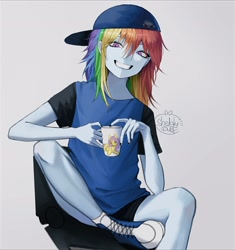 Size: 1920x2046 | Tagged: safe, artist:sheldyart, artist:xtogami, fluttershy, rainbow dash, human, g4, hat, humanized