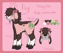 Size: 958x812 | Tagged: safe, artist:pretztail, oc, oc:fig the goat, goat, reference sheet