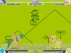 Size: 994x746 | Tagged: safe, artist:tom artista, angel bunny, fluttershy, rainbow dash, fighting is magic, g4, fan game, game, game boy, gameboy advance, new, nintendo, stage, super mario land