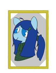 Size: 500x656 | Tagged: safe, artist:castafae, oc, oc:babbling brook, earth pony, pony, blushing, bust, clothes, female, ponytail, simple background, solo, sweater, transparent background