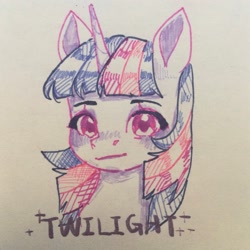 Size: 2143x2143 | Tagged: safe, artist:rily, twilight sparkle, pony, unicorn, g4, high res, photo, solo, traditional art