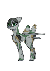 Size: 896x1280 | Tagged: safe, artist:andromailus, oc, oc only, oc:skybreaker, original species, plane pony, female, floppy ears, lidded eyes, looking at you, mare, mig-25, plane, simple background, smiling, solo, transparent background