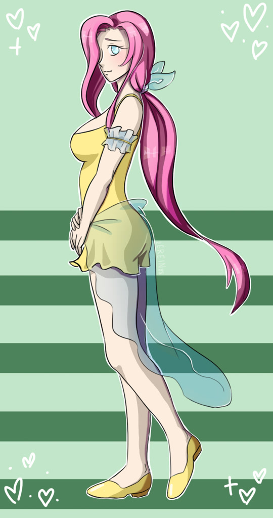 3165830 Safe Artisterein Fluttershy Human G4 Alternate Hairstyle Clothes Female