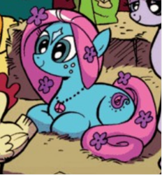 Size: 256x276 | Tagged: safe, artist:andy price, idw, official comic, may flowers, pony, g4, micro-series #3, my little pony micro-series, spoiler:comic, jewelry, necklace