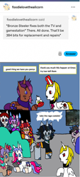 Size: 1175x2604 | Tagged: safe, artist:ask-luciavampire, oc, bat pony, earth pony, pony, undead, unicorn, vampire, ask, game, tumblr