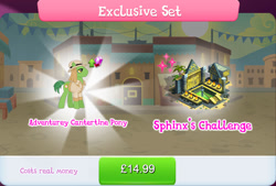 Size: 1270x858 | Tagged: safe, gameloft, idw, earth pony, pony, g4, my little pony: magic princess, official, bundle, clothes, costs real money, english, gem, hat, idw showified, male, mobile game, numbers, sale, shirt, solo, stallion, text, unnamed character, unnamed pony